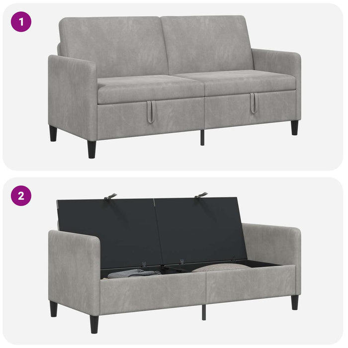 Sofa cu Spațiu de Depozitare Gri deschis 172 x 78 x 87 cm - WALTI WALTI