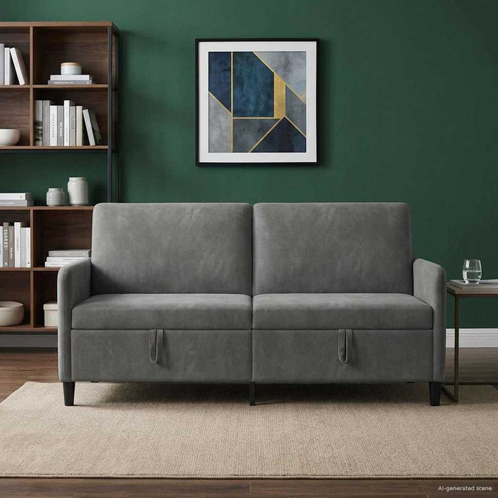 Sofa cu Spațiu de Depozitare Gri închis 172 x 78 x 87 cm - WALTI WALTI