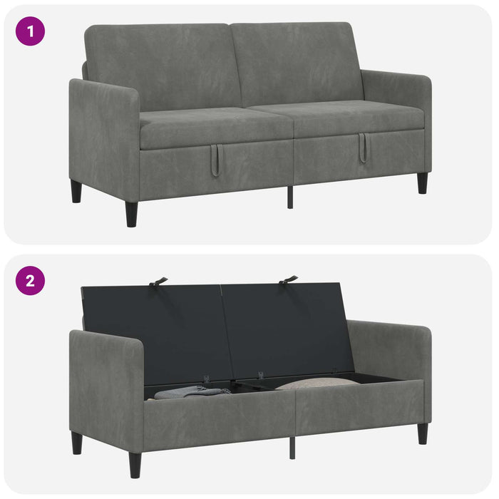 Sofa cu Spațiu de Depozitare Gri închis 172 x 78 x 87 cm - WALTI WALTI
