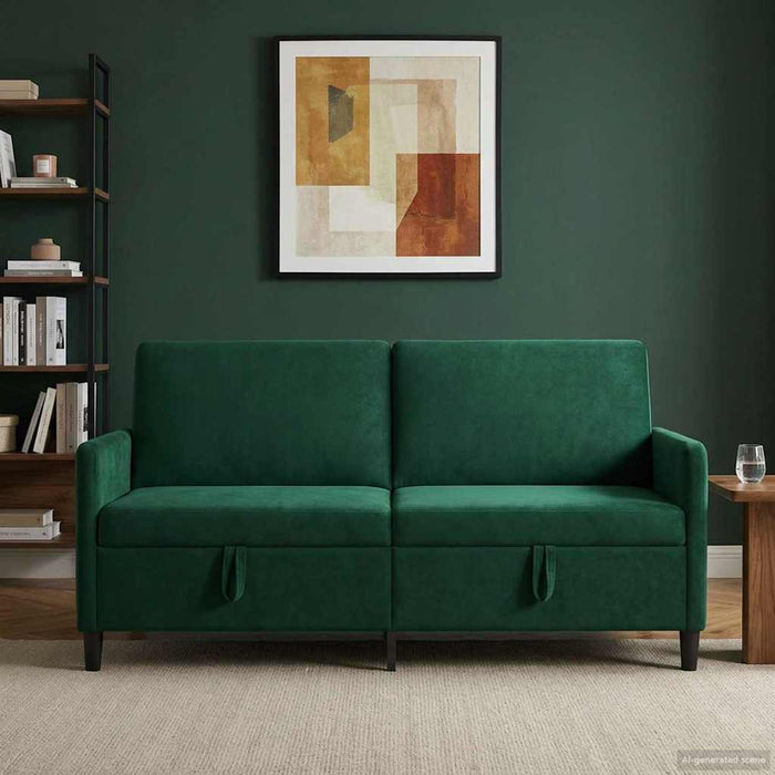 Sofa cu Spațiu de Depozitare Verde închis 172 x 78 x 87 cm - WALTI WALTI