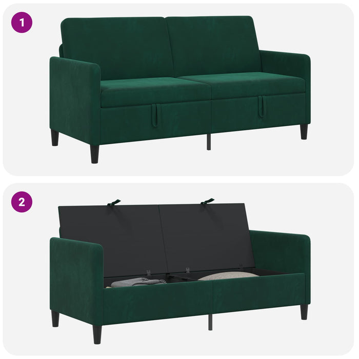 Sofa cu Spațiu de Depozitare Verde închis 172 x 78 x 87 cm - WALTI WALTI