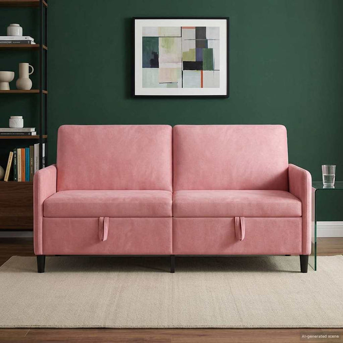 Sofa cu Spațiu de Depozitare Roz 172 x 78 x 87 cm Poliester - WALTI WALTI