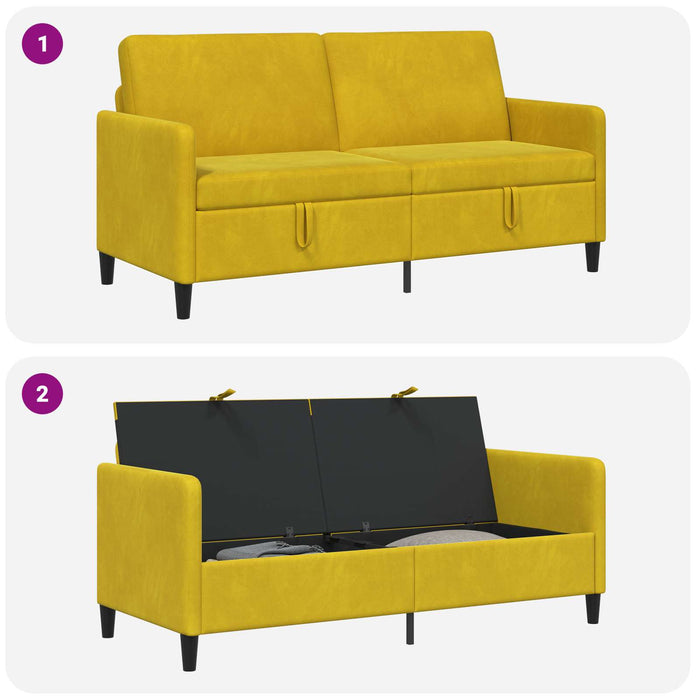 Sofa cu Spațiu de Depozitare Galben 172 x 78 x 87 cm Poliester - WALTI WALTI