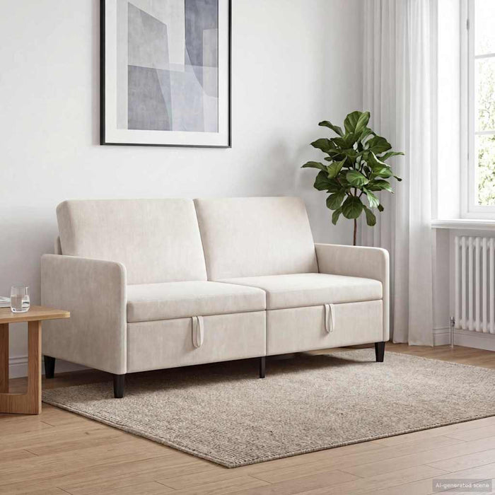 Sofa cu Spațiu de Depozitare Crem 172 x 78 x 87 cm Poliester - WALTI WALTI