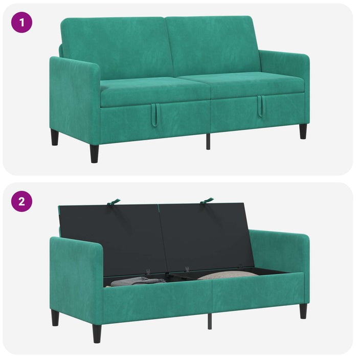 Sofa cu Spațiu de Depozitare Turcoaz 172 x 78 x 87 cm Poliester - WALTI WALTI