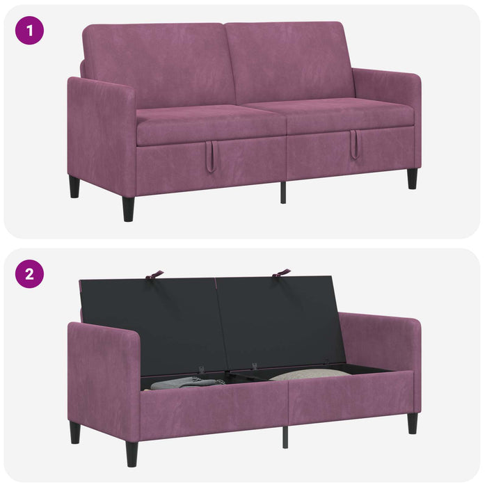 Sofa cu Spațiu de Depozitare Violet 172 x 78 x 87 cm Poliester - WALTI WALTI