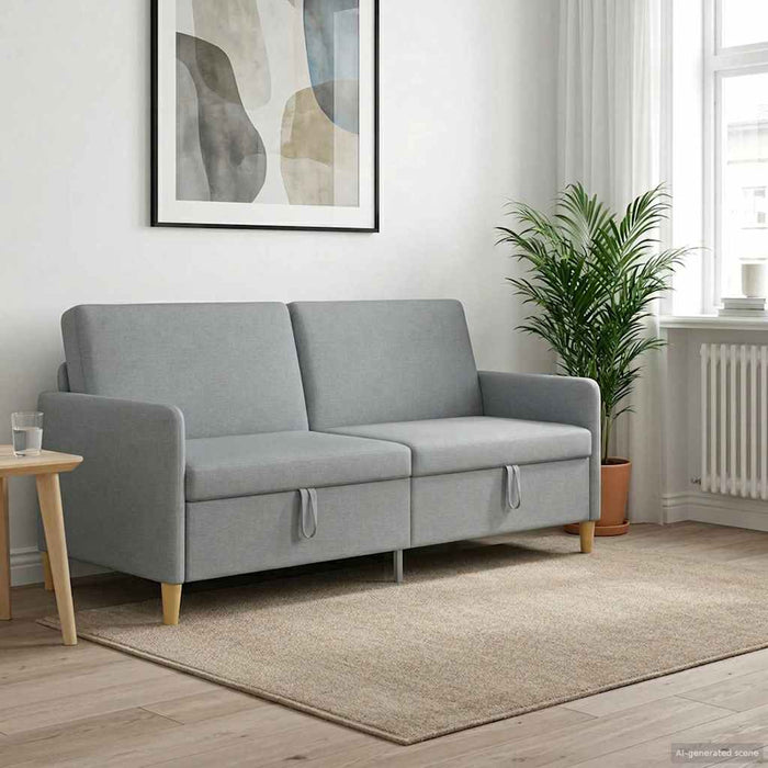 Sofa cu Spațiu de Depozitare Gri deschis 192 x 78 x 87 cm - WALTI WALTI