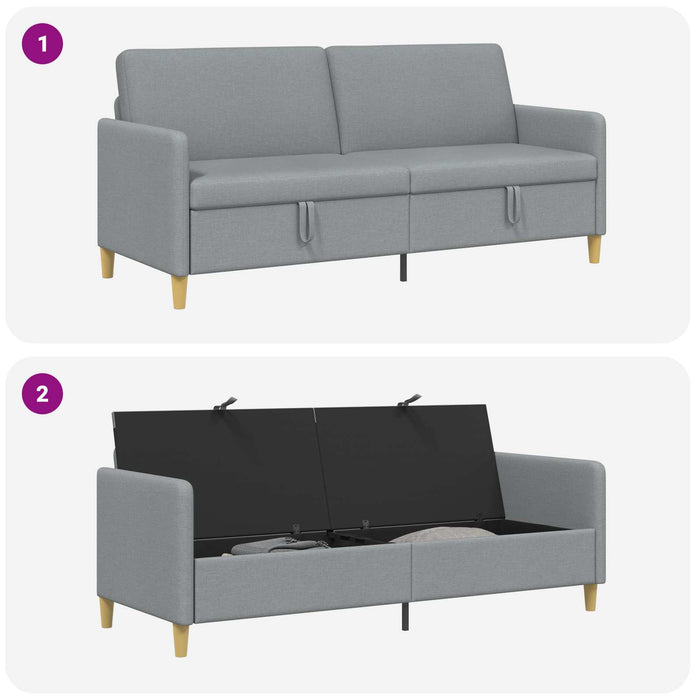 Sofa cu Spațiu de Depozitare Gri deschis 192 x 78 x 87 cm - WALTI WALTI