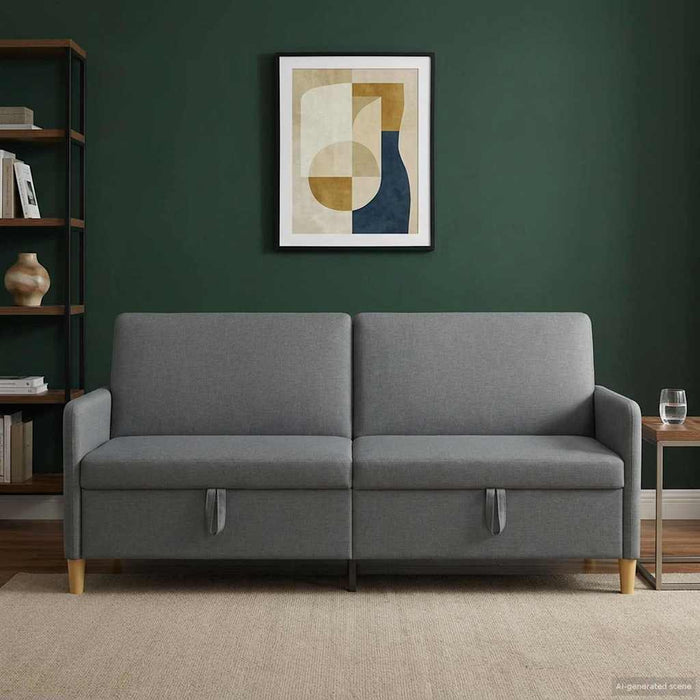 Sofa cu Spațiu de Depozitare Gri închis 192 x 78 x 87 cm - WALTI WALTI