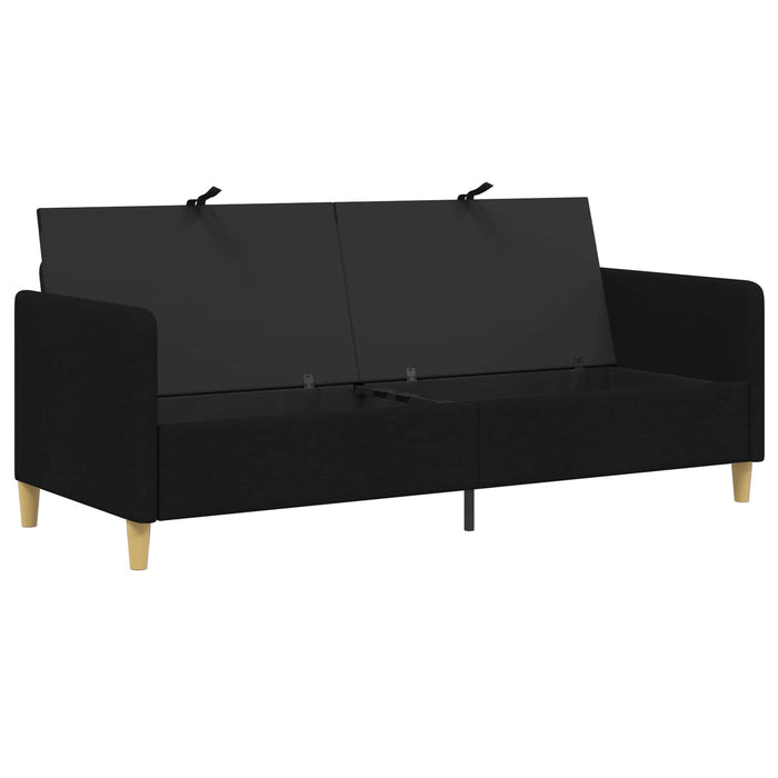 Sofa cu Spațiu de Depozitare Negru 192 x 78 x 87 cm Poliester - WALTI WALTI