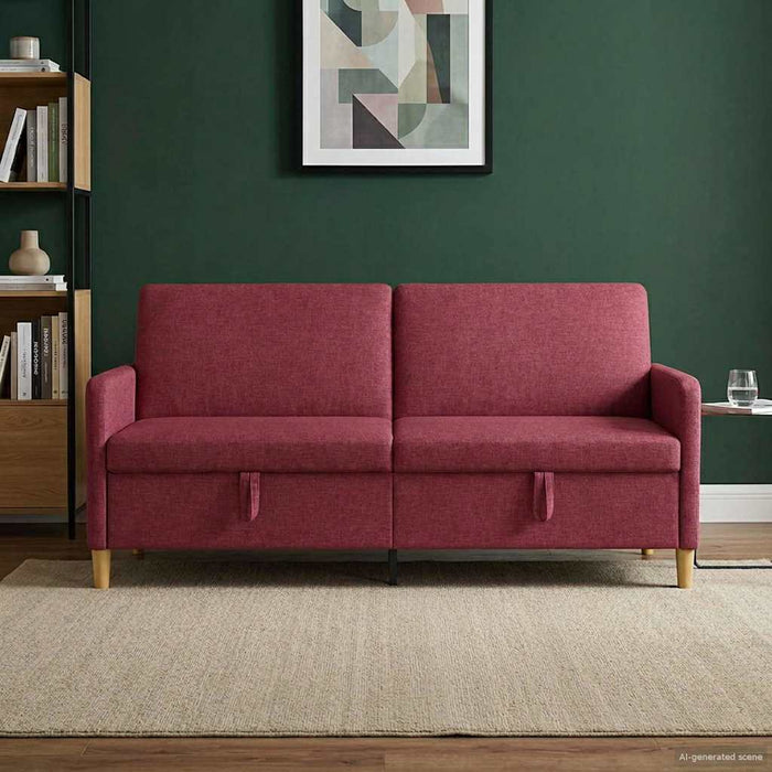 Sofa cu Spațiu de Depozitare Roșu Vin 192 x 78 x 87 cm - WALTI WALTI