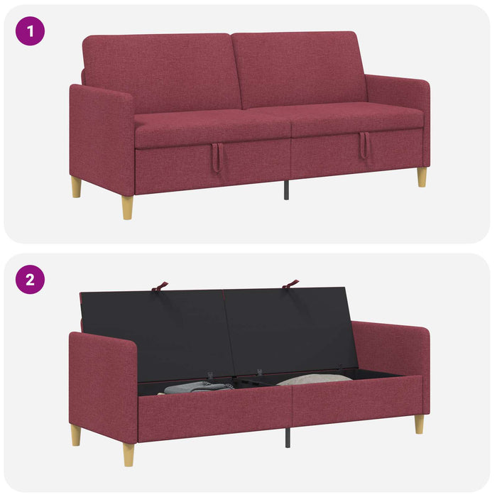 Sofa cu Spațiu de Depozitare Roșu Vin 192 x 78 x 87 cm - WALTI WALTI
