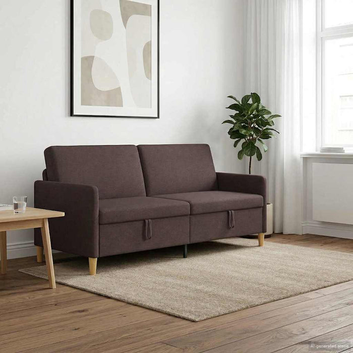 Sofa cu Spațiu de Depozitare Maro închis 192 x 78 x 87 cm - WALTI WALTI