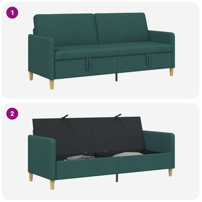 Sofa cu Spațiu de Depozitare Verde închis 192 x 78 x 87 cm - WALTI WALTI