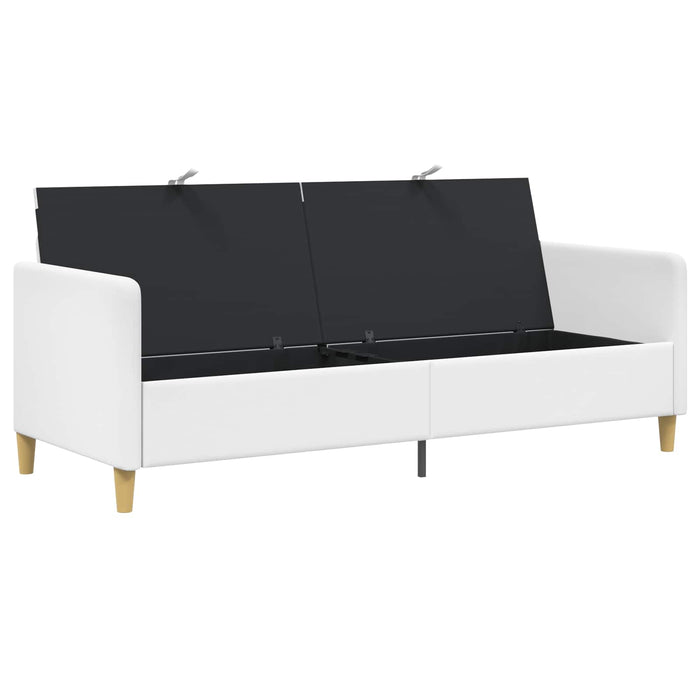 Sofa cu Spațiu de Depozitare Alb 192 x 78 x 87 cm Poliester - WALTI WALTI