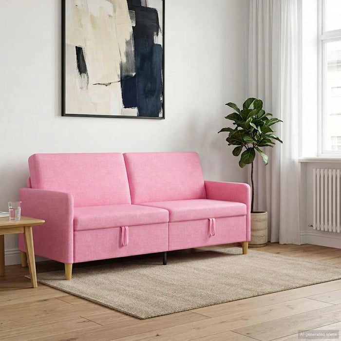 Sofa cu Spațiu de Depozitare Roz 192 x 78 x 87 cm Poliester - WALTI WALTI
