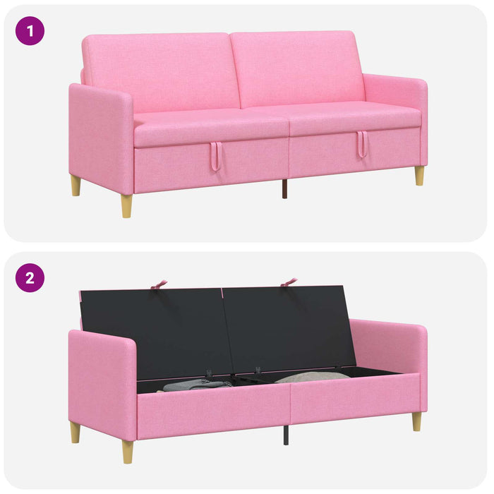 Sofa cu Spațiu de Depozitare Roz 192 x 78 x 87 cm Poliester - WALTI WALTI