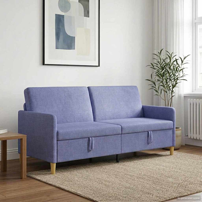 Sofa cu Spațiu de Depozitare Albastru Jeans 192 x 78 x 87 cm - WALTI WALTI