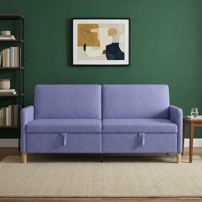 Sofa cu Spațiu de Depozitare Albastru Jeans 192 x 78 x 87 cm - WALTI WALTI