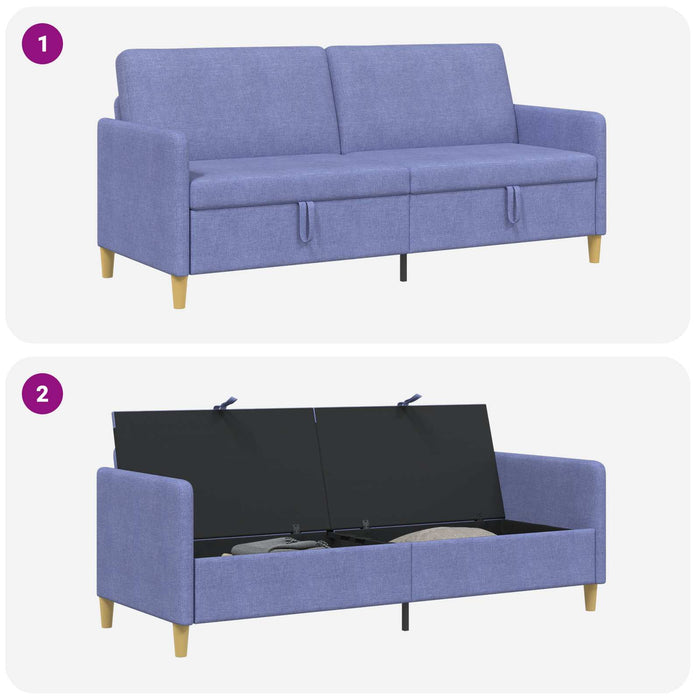 Sofa cu Spațiu de Depozitare Albastru Jeans 192 x 78 x 87 cm - WALTI WALTI