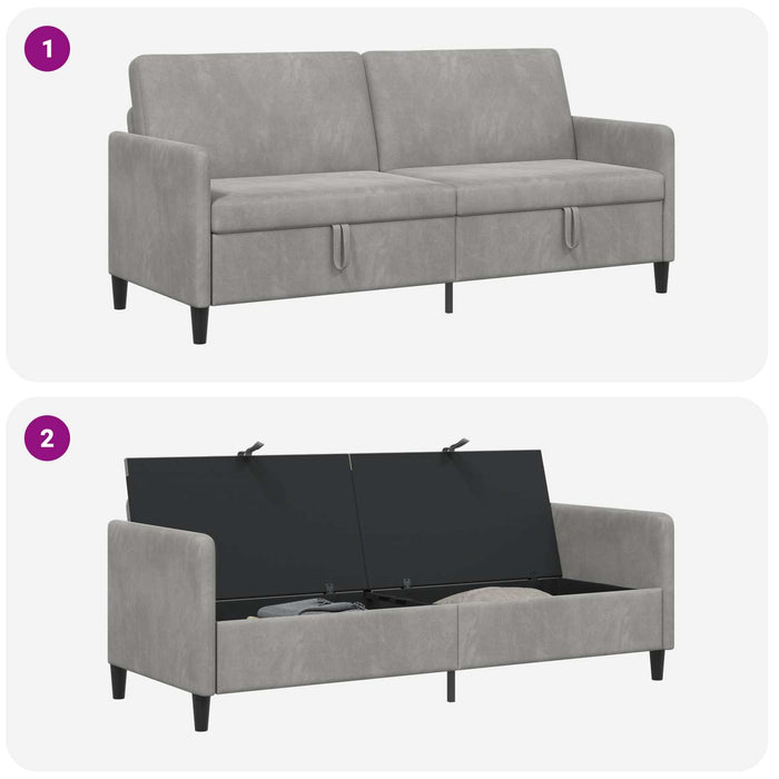 Sofa cu Spațiu de Depozitare Gri deschis 192 x 78 x 87 cm - WALTI WALTI