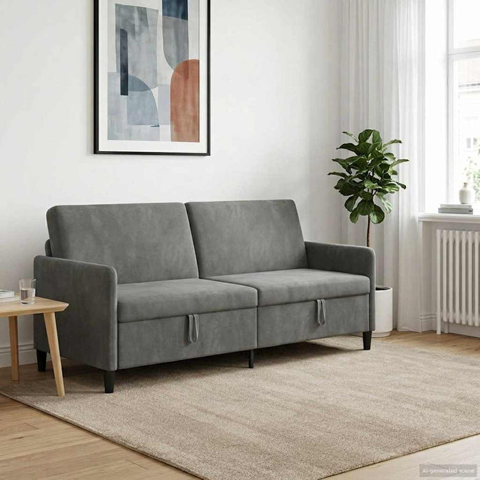 Sofa cu Spațiu de Depozitare Gri închis 192 x 78 x 87 cm - WALTI WALTI