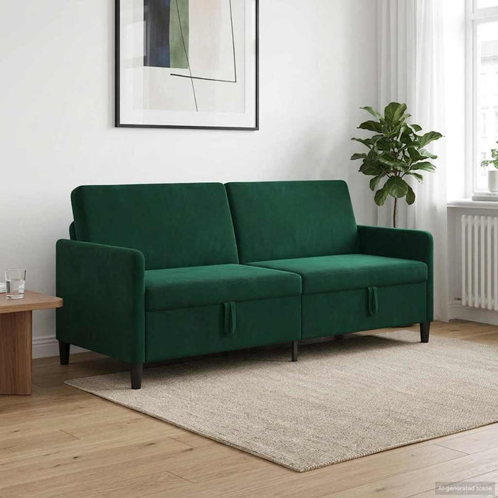 Sofa cu Spațiu de Depozitare Verde închis 192 x 78 x 87 cm - WALTI WALTI