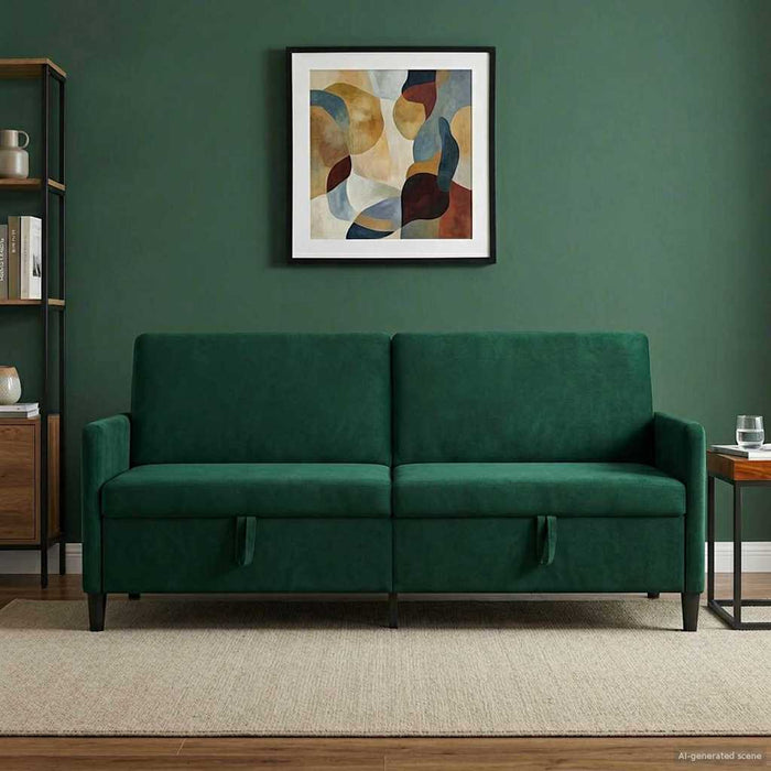 Sofa cu Spațiu de Depozitare Verde închis 192 x 78 x 87 cm - WALTI WALTI