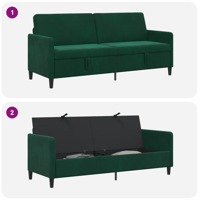 Sofa cu Spațiu de Depozitare Verde închis 192 x 78 x 87 cm - WALTI WALTI