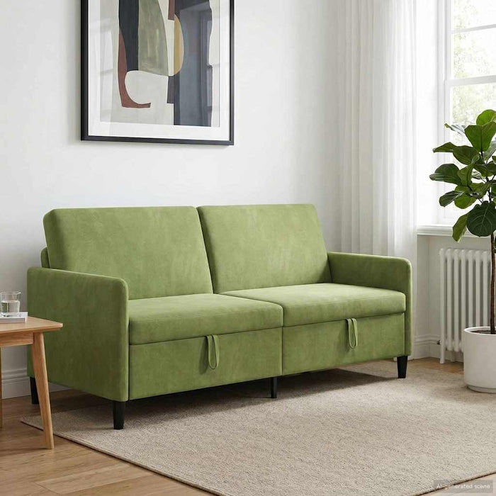 Sofa cu Spațiu de Depozitare Verde deschis 192 x 78 x 87 cm - WALTI WALTI