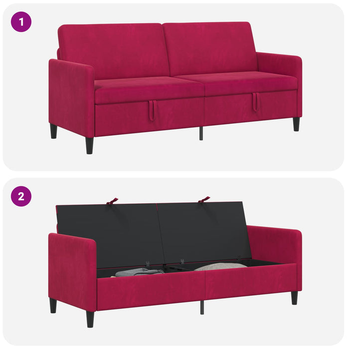 Sofa cu Spațiu de Depozitare Roșu Vin 192 x 78 x 87 cm - WALTI WALTI