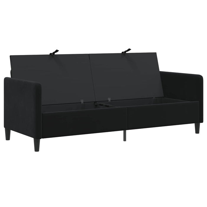 Sofa cu Spațiu de Depozitare Negru 192 x 78 x 87 cm Poliester - WALTI WALTI