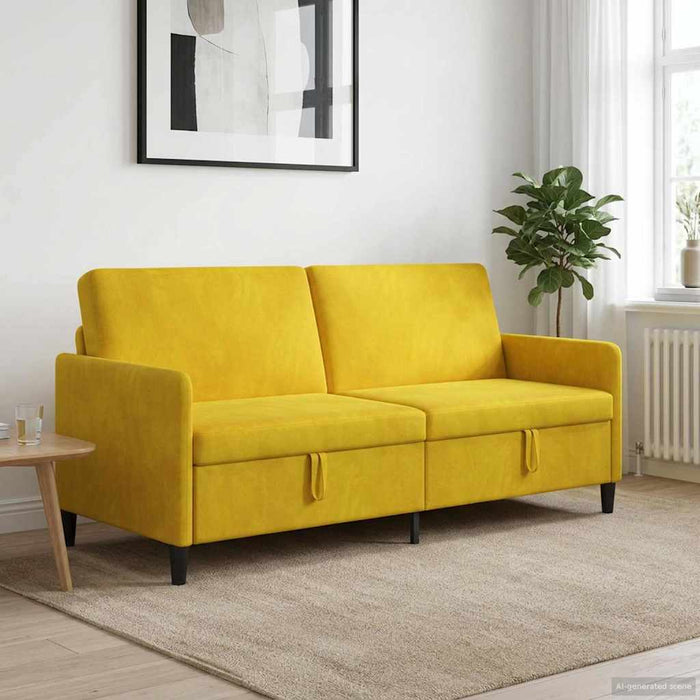 Sofa cu Spațiu de Depozitare Galben 192 x 78 x 87 cm Poliester - WALTI WALTI