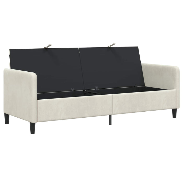 Sofa cu Spațiu de Depozitare Crem 192 x 78 x 87 cm Poliester - WALTI WALTI