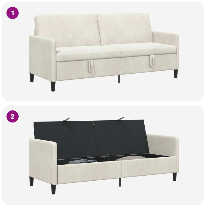 Sofa cu Spațiu de Depozitare Crem 192 x 78 x 87 cm Poliester - WALTI WALTI