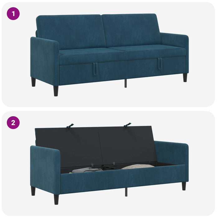 Sofa cu Spațiu de Depozitare albastru 192 x 78 x 87 cm - WALTI WALTI