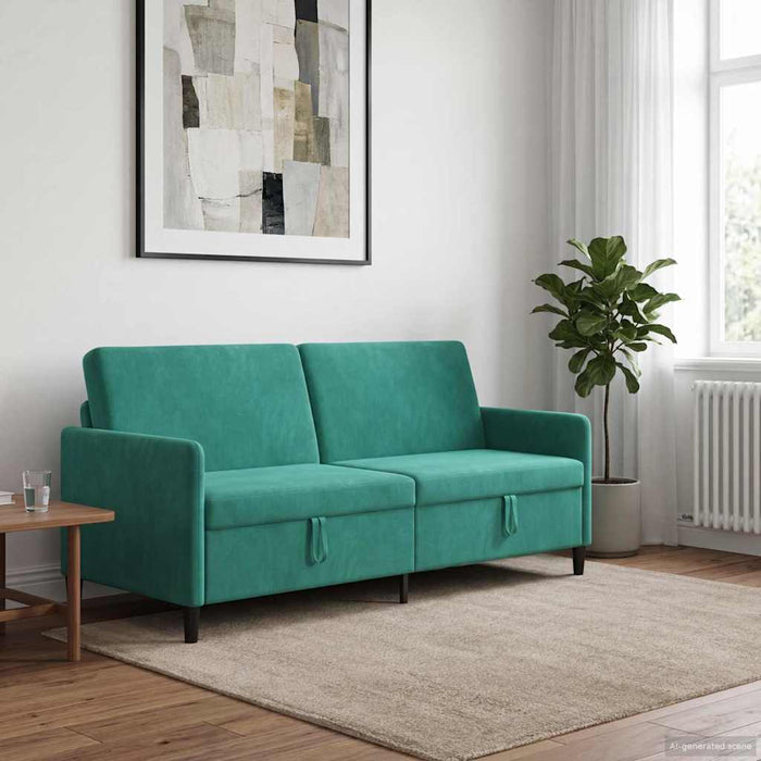 Sofa cu Spațiu de Depozitare Turcoaz 192 x 78 x 87 cm Poliester - WALTI WALTI