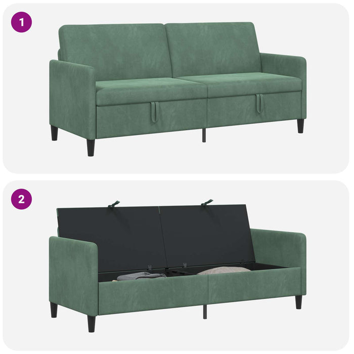 Sofa cu Spațiu de Depozitare Verde Mării 192 x 78 x 87 cm - WALTI WALTI