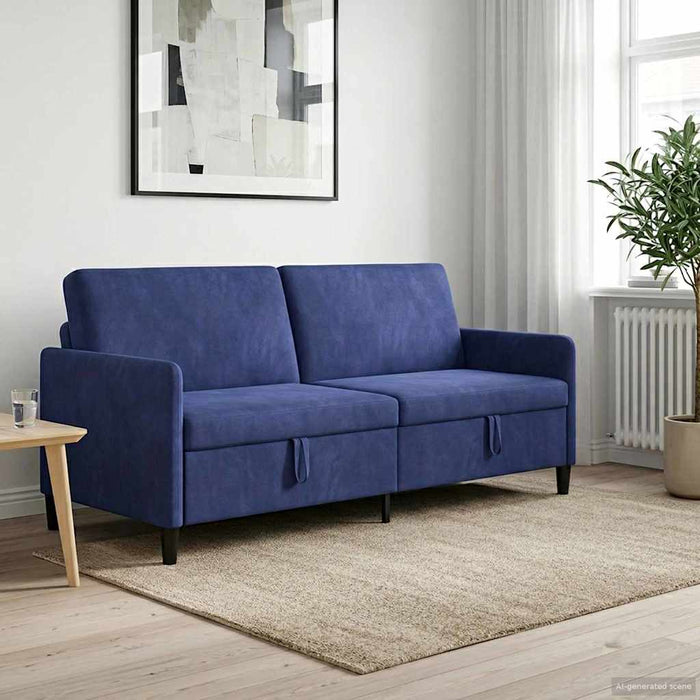 Sofa cu Spațiu de Depozitare Albastru Poliție 192 x 78 x 87 cm - WALTI WALTI