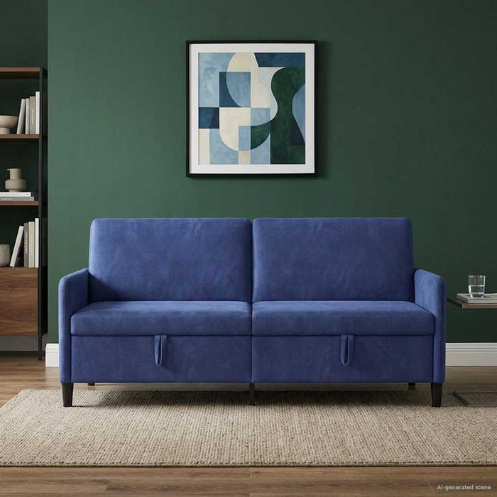 Sofa cu Spațiu de Depozitare Albastru Poliție 192 x 78 x 87 cm - WALTI WALTI
