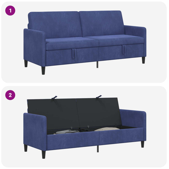 Sofa cu Spațiu de Depozitare Albastru Poliție 192 x 78 x 87 cm - WALTI WALTI