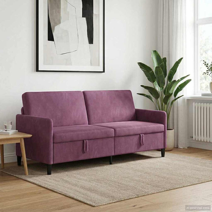 Sofa cu Spațiu de Depozitare Violet 192 x 78 x 87 cm Poliester - WALTI WALTI