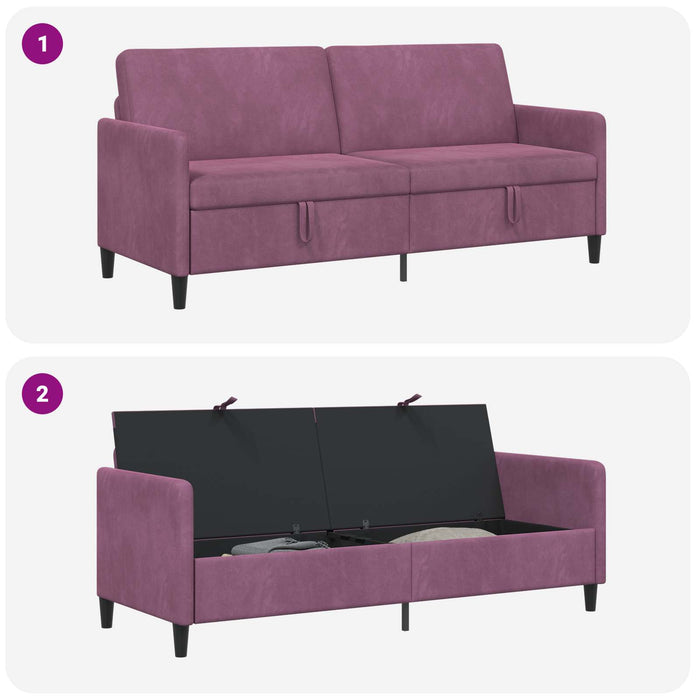 Sofa cu Spațiu de Depozitare Violet 192 x 78 x 87 cm Poliester - WALTI WALTI