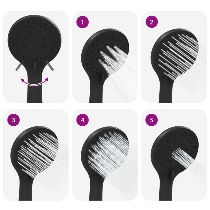 Set Sistem Duș Negru 71 cm Oţel inoxidabil - WALTI WALTI