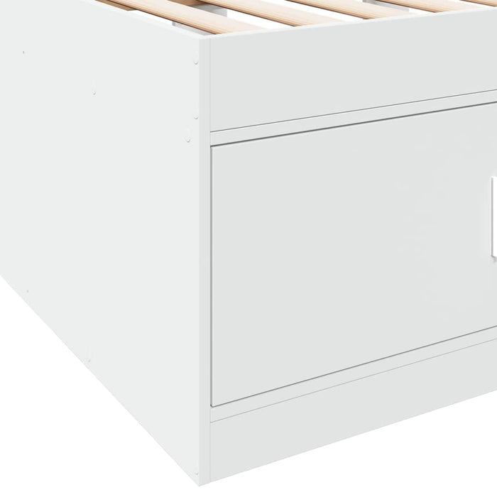 Cadru de pat cu depozitare Alb 80 x 200 cm Lemn prelucrat WALTI