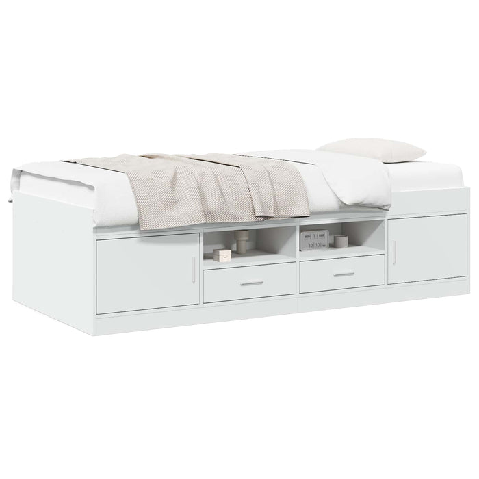 Cadru de pat cu depozitare Alb 80 x 200 cm Lemn prelucrat WALTI