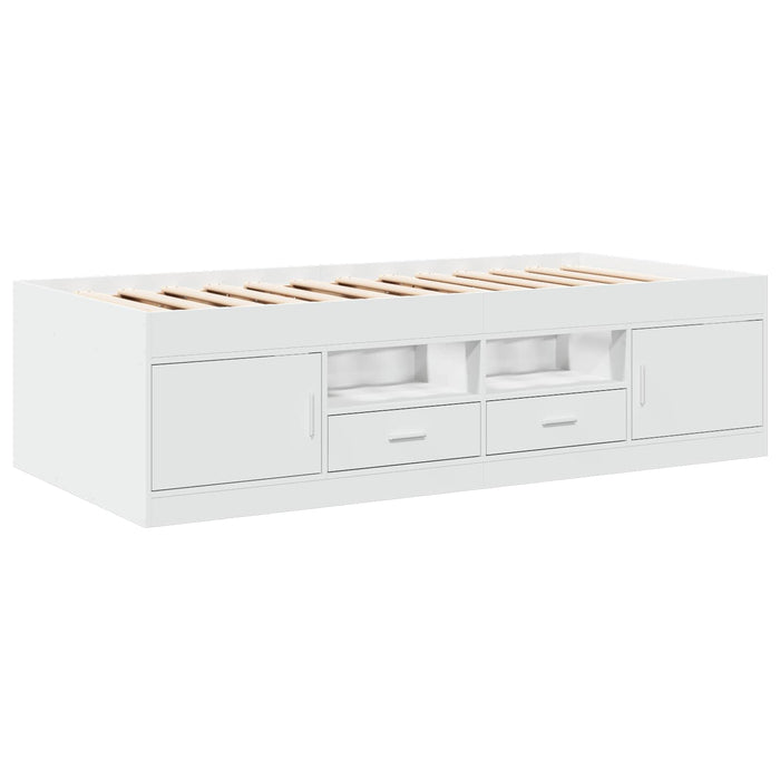 Cadru de pat cu depozitare Alb 80 x 200 cm Lemn prelucrat WALTI