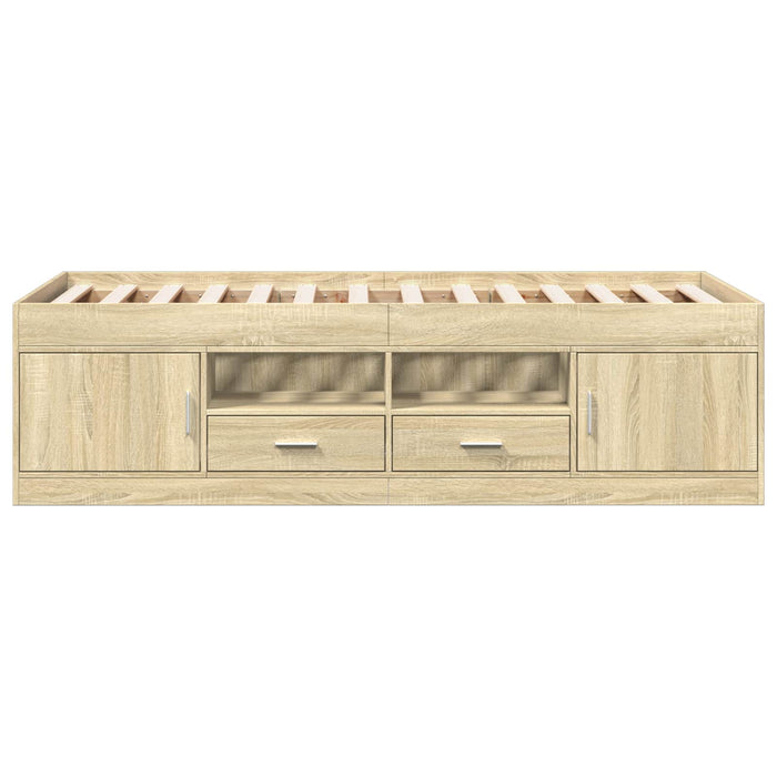Cadru de pat cu depozitare cu sertar Stejar Sonoma 80 x 200 cm WALTI
