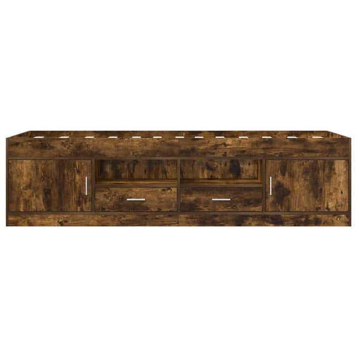 Cadru de pat cu depozitare cu sertar Stejar fumuriu 80 x 200 cm WALTI