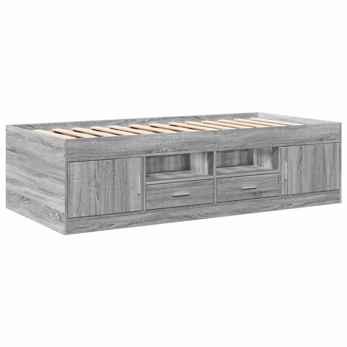 Cadru de pat cu depozitare cu sertar Sonoma gri 80 x 200 cm WALTI